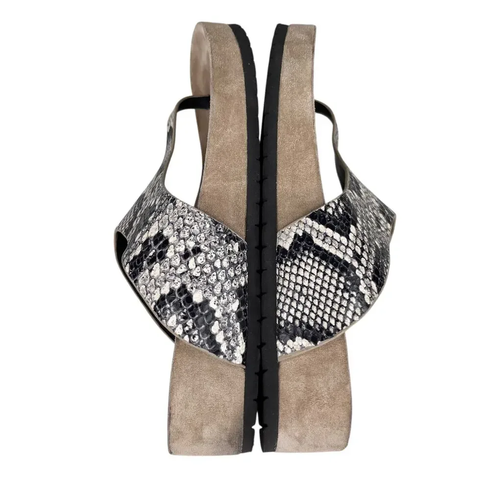 Vince Padma Thong Sandals Snake Embossed 7 Flip Flops